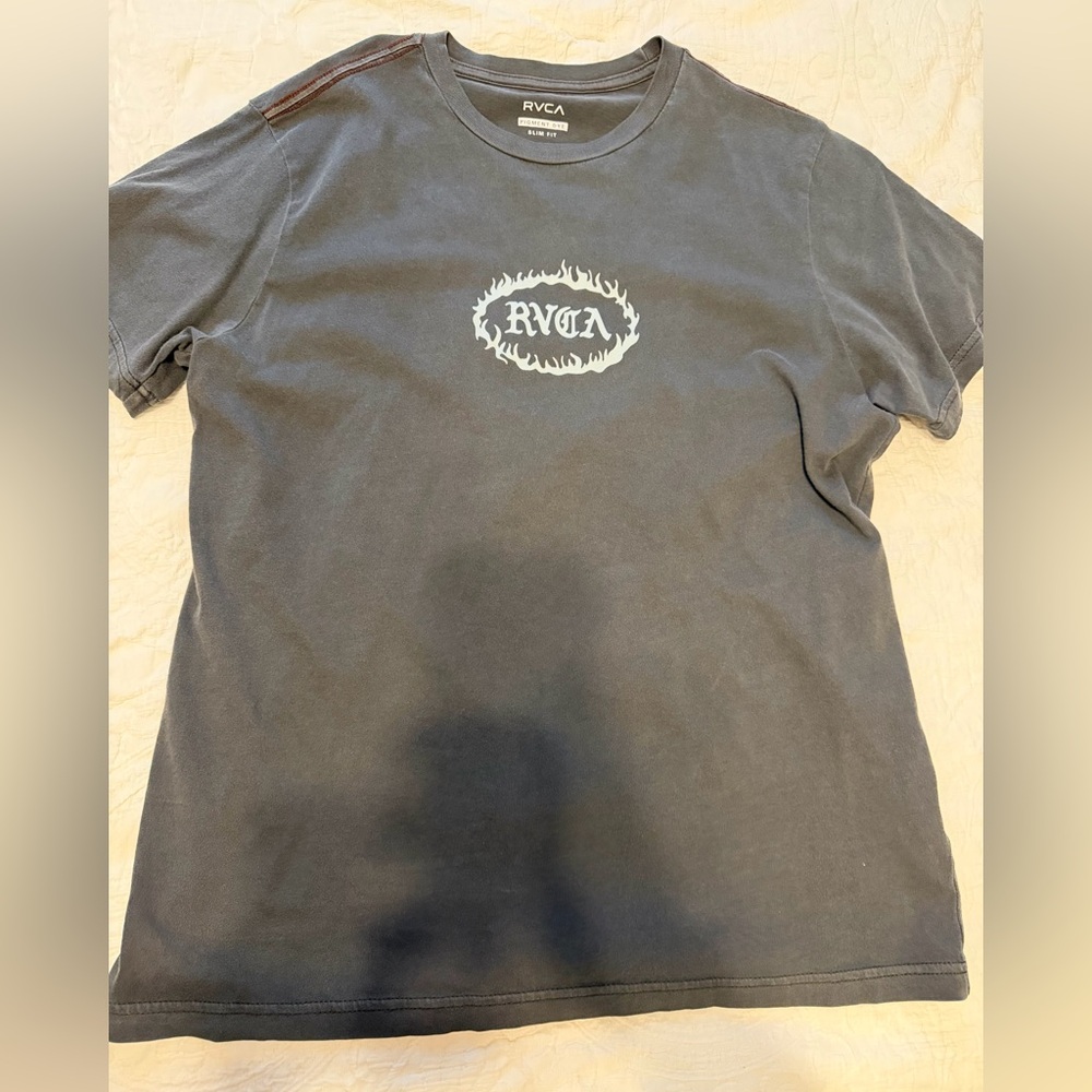 3 for$10✨RVCA Men’s Pigment Dye Slim Fit Charcoal Gray Men's Tee, Size M *NEW*